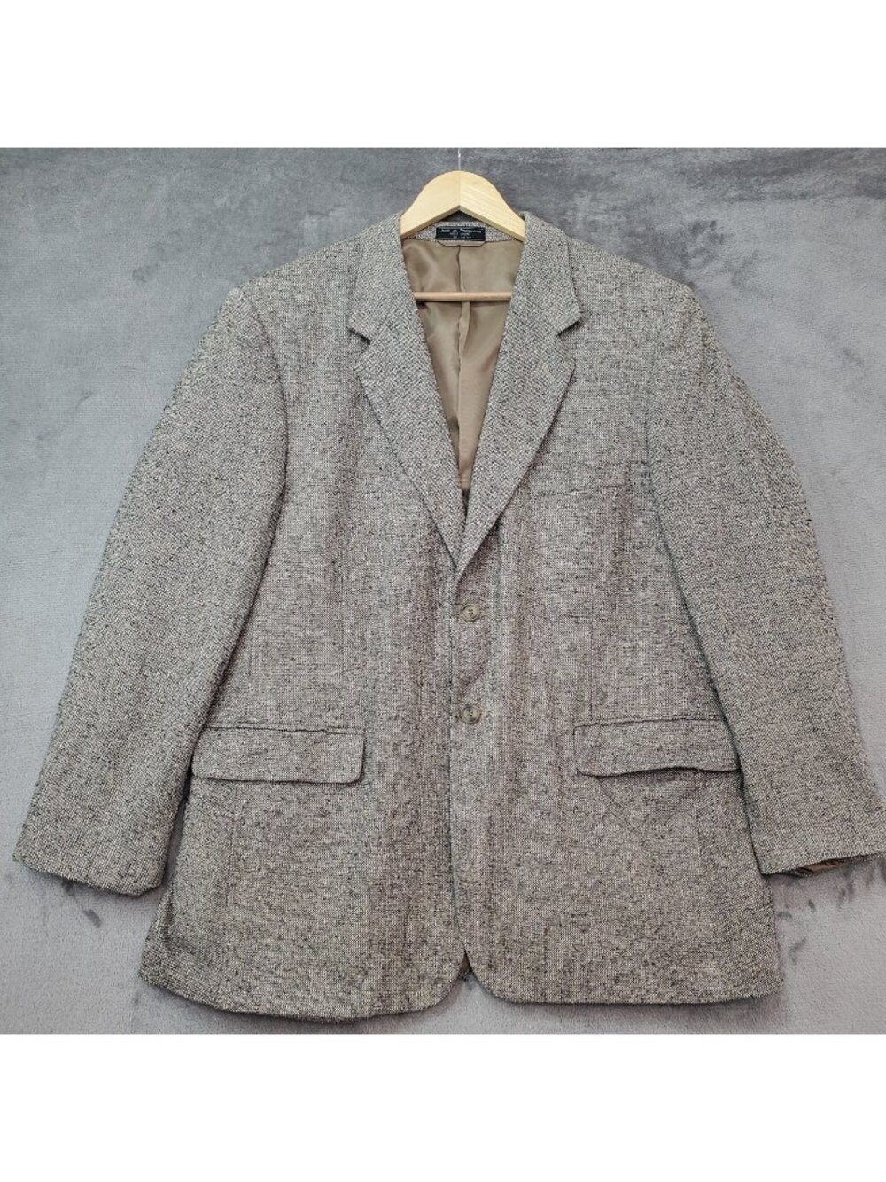 Bert Pulitzer 100% Silk Two Button Woven Flecked Blazer Sport Coat 44 R Academia